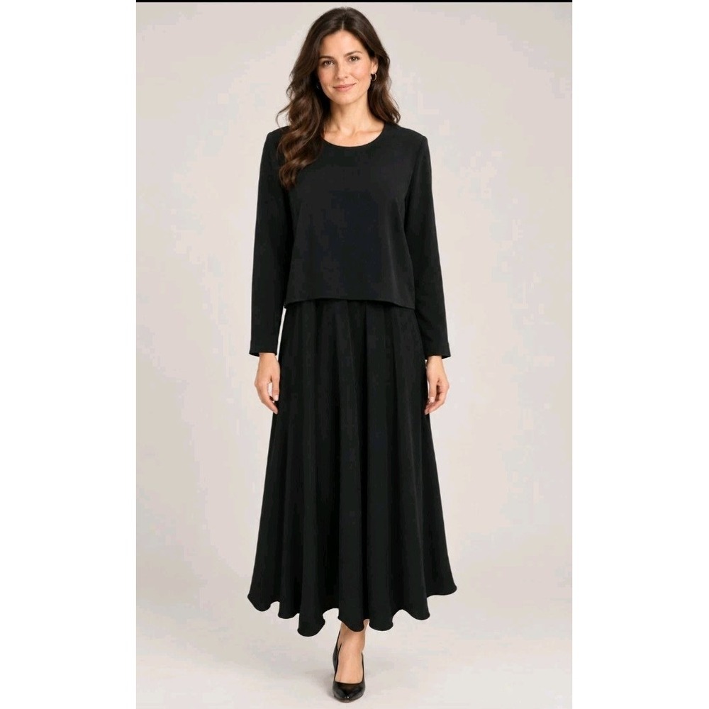 ADRIANNA PAPELL Popover Maxi Dress Sz 8 New Black Contemporary Formal Career
